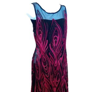 Red Black Form Fitting Dress Size 8